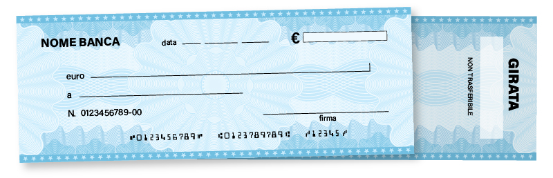 immagine di due assegni sovrapposti